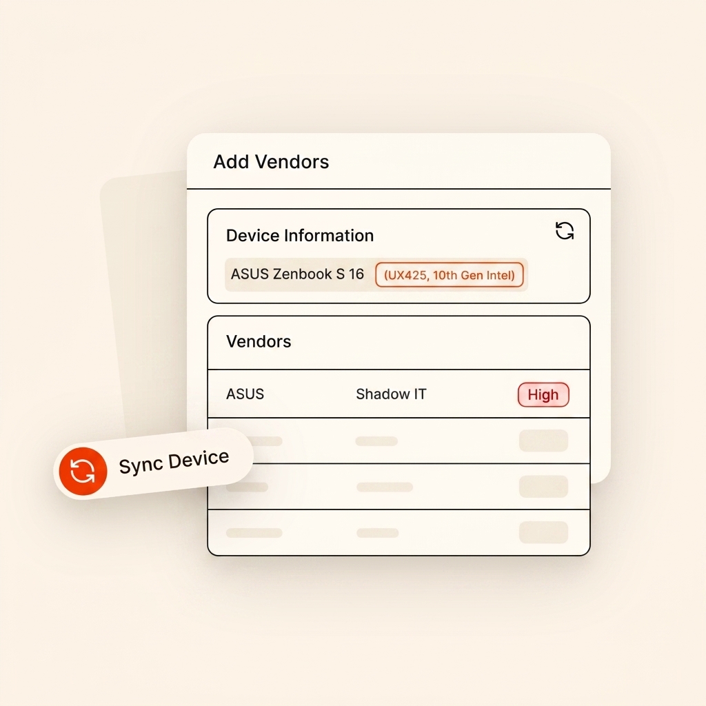 Security information panel synching vendor terms and policies