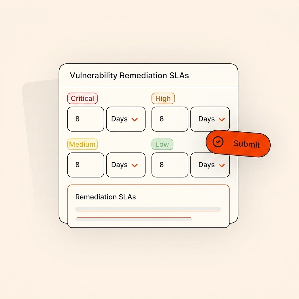 Vulnerability remediation SLAs by severity level